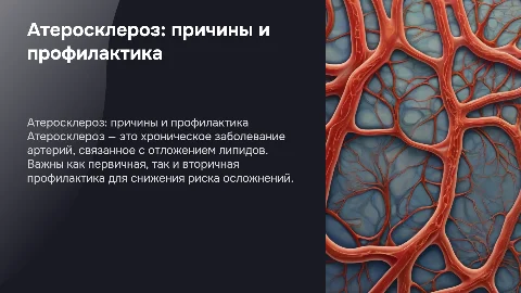 Атеросклероз: этиология, патогенез и профилактика