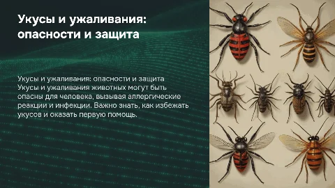 презентация на тему укусы и ужаливания