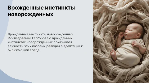 Врожденные инстинкты новорожденных по Гарбузову