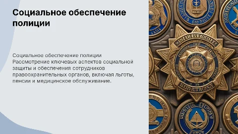 социальное обеспечение сотрудников правоохранительных органов