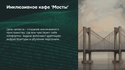 Инклюзивное кафе 'Мосты': цель, задачи и актуальность
