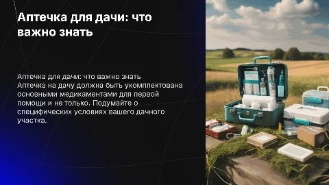 Аптечка на дачу