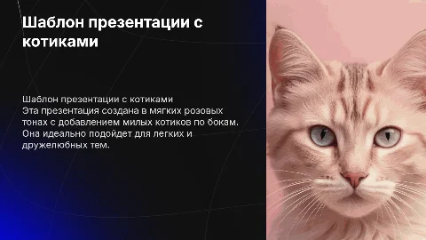 Шаблон презентации на 13 слайдов с котиками и розовыми тонами