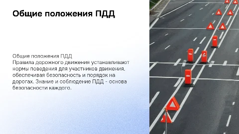 Общие положения правил дорожного движения