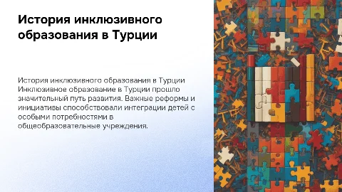 История развития инклюзивного образования в турции