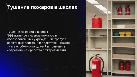 Тушение пожаров в образовательном учреждение