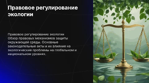 правовое регулирование экологических проблем
