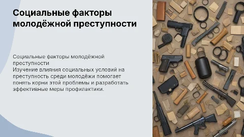 Тема Социальные факторы молодёжной преступности