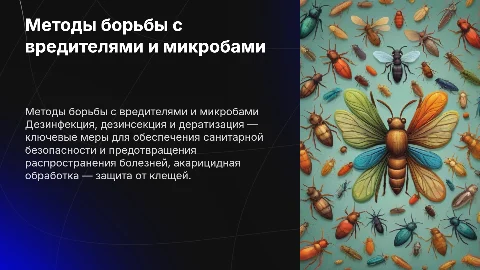 Дезинфекция, дезинсекция, дератизация, акарицидная обработка