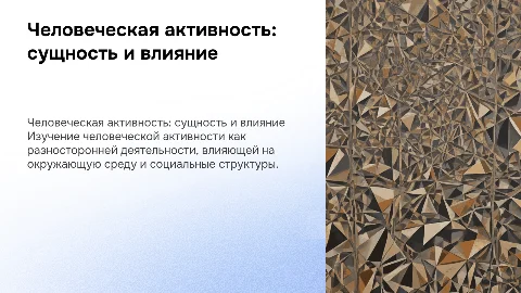 Человеческая активность как деятельность