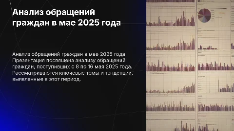Анализ обращений граждан с 8 по 16 мая 2025 года