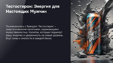 Максимально мужские энергетические напитки: бренд "Тестостерон"