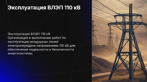 организация и выполнение работ по эксплуатации влэп 110кв