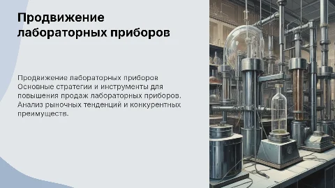 Презентация для отдела продаж по продвижению приборов