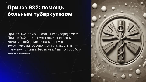 932 приказ об оказании медицинской помощи при туберкулезе