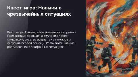 Презентация для квест-игры про чрезвычайные ситуации