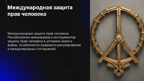 Международная защита прав человека в мирное и военное время