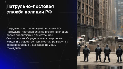 Характеристика патрульно-постовой службы полиции РФ