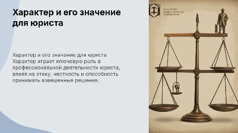 Хара характер и его роль профессиональной деятельности юриста