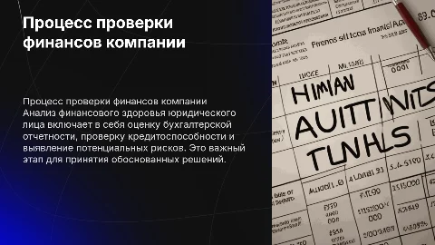 Процесс проверки финансового состояния юридического лица