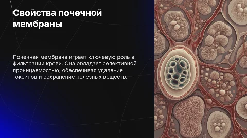 Свойства почечной мембраны