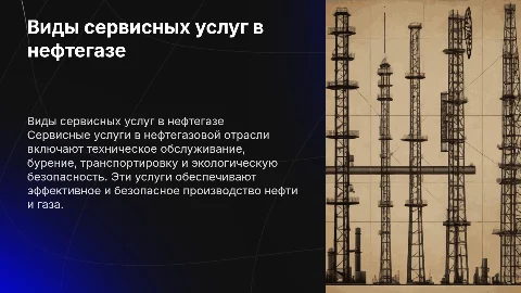 виды сервисных услуг в нефтегазовой отрасли