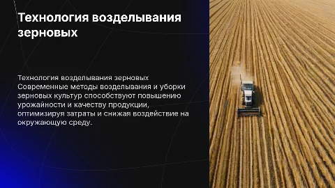 Технология возделывания и уборки зерновых культур