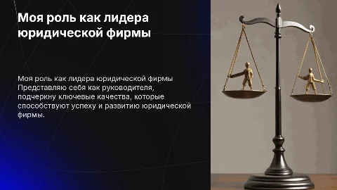 Презентация меня как руководителя юридической фирмы