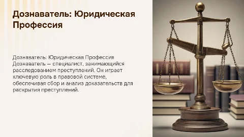 дознаватель как юридическая профессия