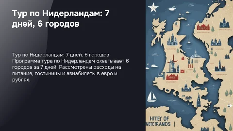 Программа тура на 7 дней в 6 городов Нидерландов
