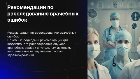 рекомендации по расследованию дел о врачебных ошибках с летальным исходом