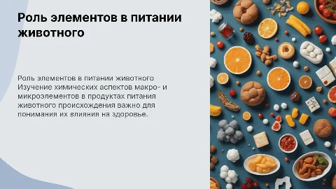 Химические аспекты макро и микроэлементов в питании