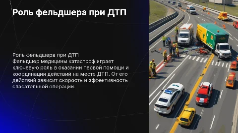 Тактика фельдшера медицины катастроф при ДТП