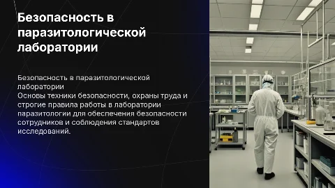 Техника безопасности и охрана труда в паразитологической лаборатории