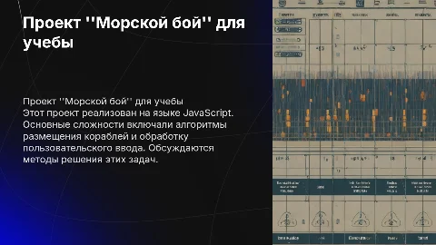 Презентация по проекту морской бой на JavaScript для учебы