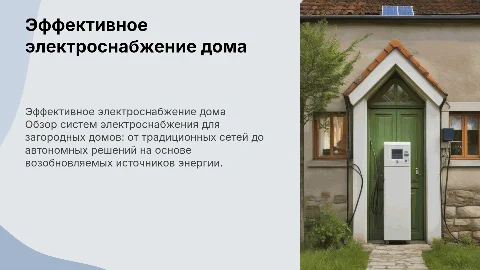 Электроснабжение загородного дома