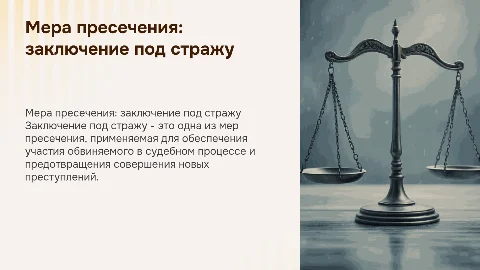 Мера пресечения в виду заключения под стражу