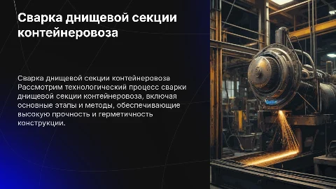 Технологический процесс сварки днищевой секции контейнеровоза