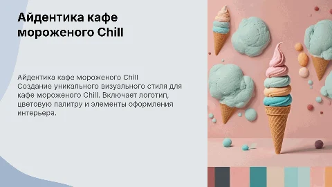 айдентика кафе мороженого Chill