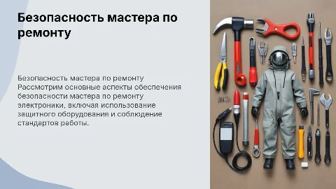 Безопасность на рабочем месте мастера по ремонту электроники