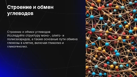 Строение моно-, олиго- и полисахаридов и обмен глюкозы