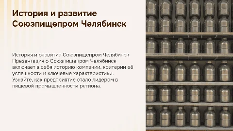 Союзпищепром Челябинск: история, характеристики и критерии