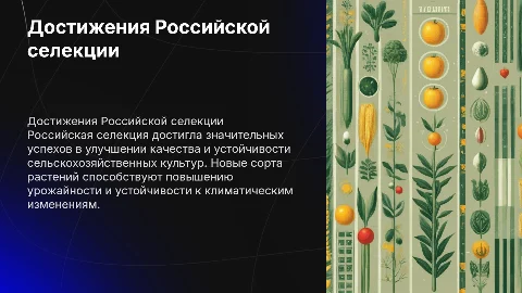 Достижения Российской селекции