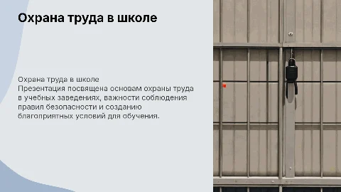 охрана труда в учебном заведение в школе