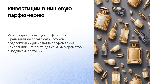 инвестиционный проект сети бутиков нишевой парфюмерии