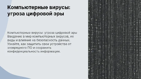 Интерактивная презентация о компьютерных вирусах (10 слайдов)