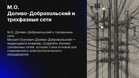 М.О. Доливо-Добровольский и трехфазные сети: презентация