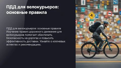 Правила дорожного движения для велокурьеров