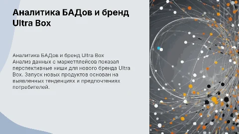 Результаты аналитики БАДов для нового бренда Ultra Box