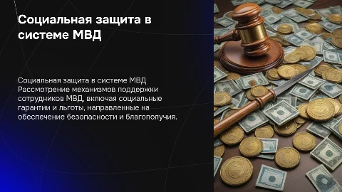 Презентацию на тему "Социальная защита МВД"